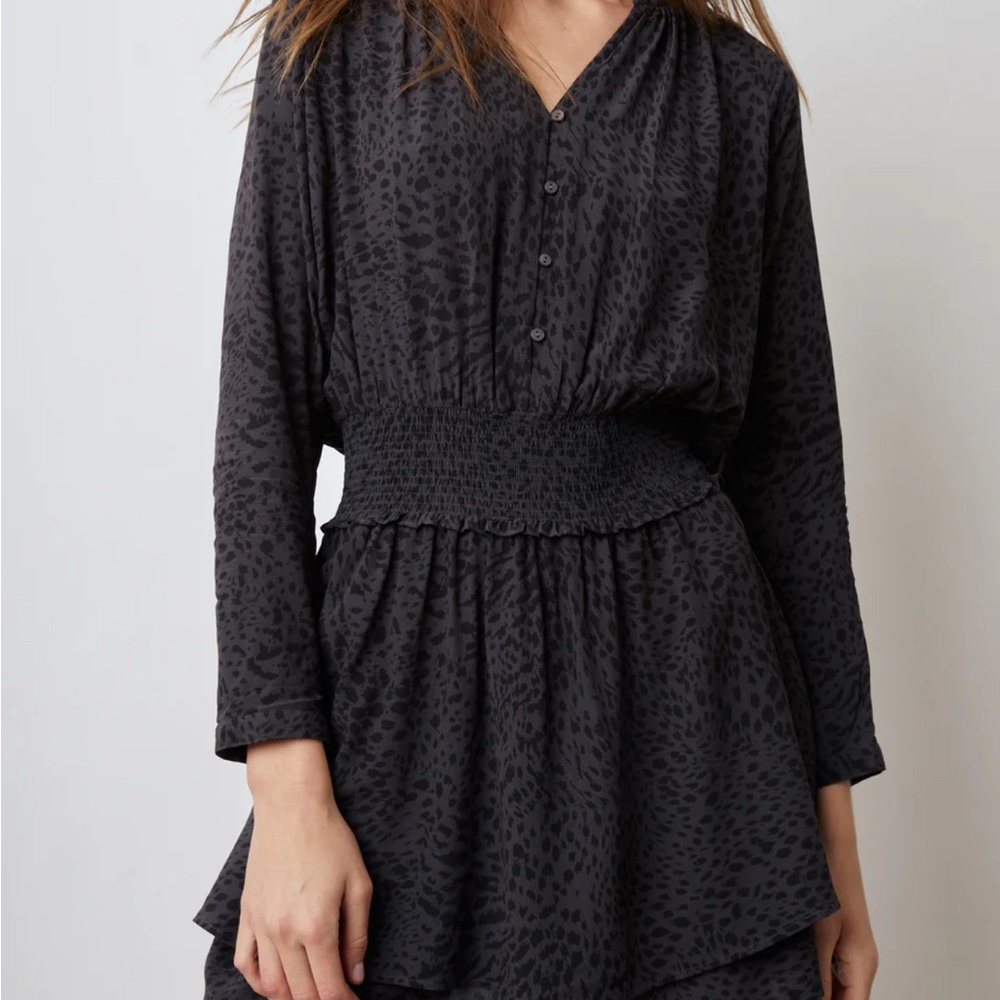 Rails Jasmine Spotted Slate Dress small animal print